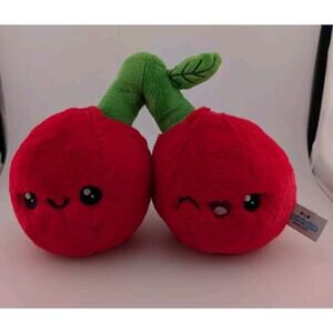 Squishable Cherry Plush Stuffed Animal Soho NYC 8" Red Green Kawaii Faces